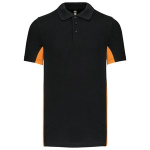 Kariban K232 - FLAG - SHORT SLEEVE BI-COLOUR POLO SHIRT Black/Orange