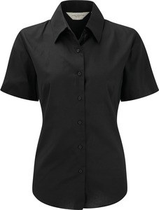 Russell Collection RU933F - Ladies' Short Sleeve Easy Care Oxford Shirt Black