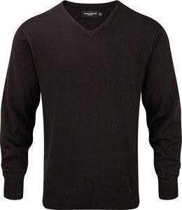 Russell Collection RU710M - V-Neck Knitted Pullover Black