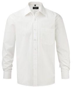 Russell Collection J936M - Long sleeve pure cotton easycare poplin shirt White