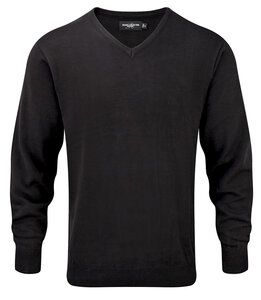 Russell Europe R-710M-0 - V-Neck Knit Pullover Black