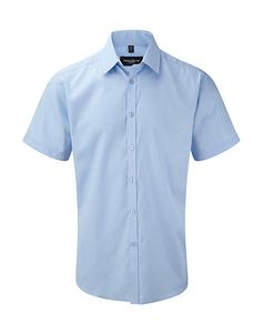 Russell Europe R-963M-0 - Men`s Herringbone Shirt Light Blue