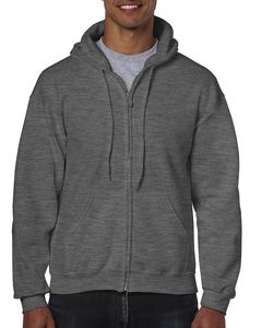 Gildan 18600 - Heavyweight Full Zip Hooded Sweat Dark Heather