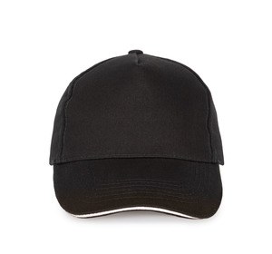 K-up KP124 - SANDWICH PEAK CAP - 5 PANELS Black / White