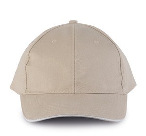 K-up KP011 - ORLANDO - MEN'S 6 PANEL CAP Beige / White