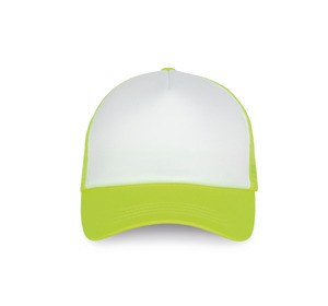 K-up KP111 - TRUCKER MESH CAP - 5 PANELS White / Fluorescent Yellow