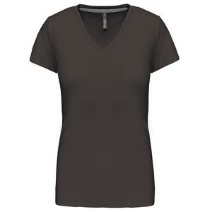 Kariban K381 - LADIES' SHORT SLEEVE V-NECK T-SHIRT Dark Grey