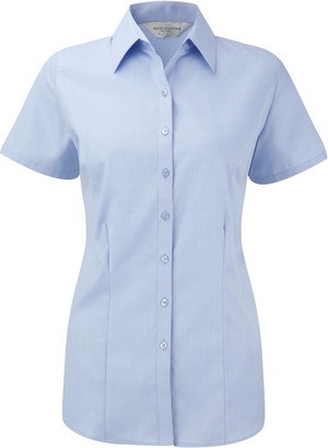 Russell Collection RU963F - Ladies Short Sleeve Herringbone Shirt