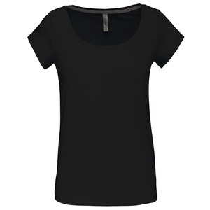 Kariban K384 - Ladies’s boat neck short sleeve t-shirt Black