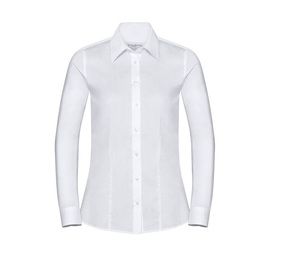 Russell Collection JZ62F - Long Sleeve Easy Care Oxford Shirt White