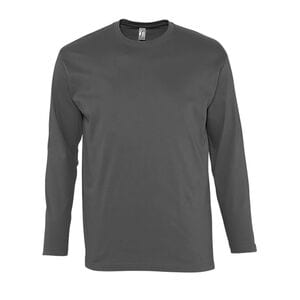 SOL'S 11420 - MONARCH Men's Round Neck Long Sleeve T Shirt Dark Grey