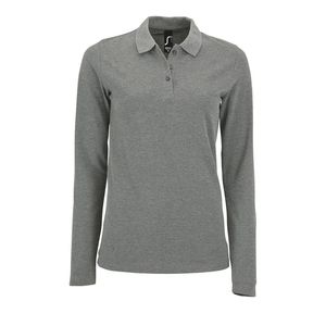 SOL'S 02083 - Perfect Lsl Women Long Sleeve Piqué Polo Shirt Mixed Grey