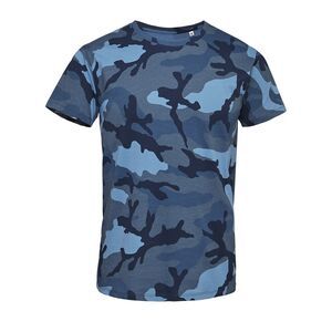 SOL'S 01188 - Camo Men Round Collar T Shirt Blue Camo