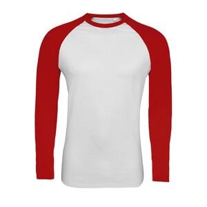 SOL'S 02942 - Funky Lsl Men's Two Colour T Shirt With Long Raglan Sleeves White / Red