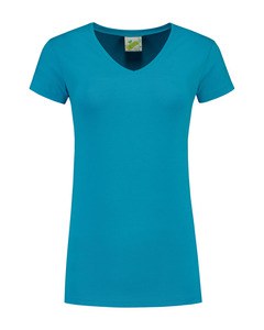 Lemon & Soda LEM1262 - T-shirt V-neck cot/elast SS for her Turquoise