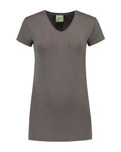 Lemon & Soda LEM1262 - T-shirt V-neck cot/elast SS for her Pearl Grey