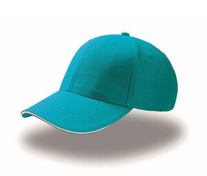 Atlantis AT094 - 6-panel cap with sandwich visor Turquoise / White