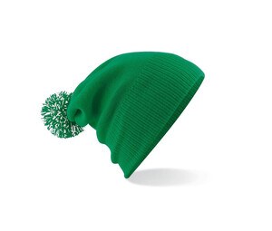 Beechfield BF450 - Beanie with Pompom Kelly Green / White