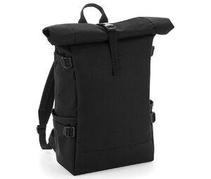 Bag Base BG858 - Colorful Backpack With Roll Up Flap Black / Black