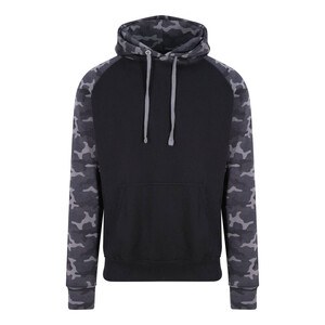 AWDIS JUST HOODS JH009 - Baseball Sweatshirt Solid Black / Black Camo