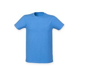 Skinnifit SF121 - Men's stretch cotton T-shirt Heather Blue