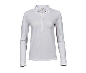 Tee Jays TJ146 - Womens luxury stretch long sleeve polo White