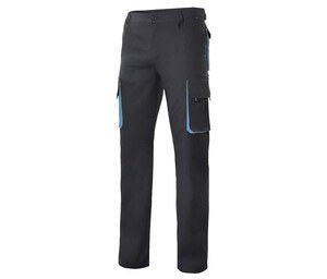 VELILLA V3004 - TWO-TONE MULTI-POCKET PANTS Black / Sky Blue