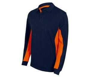 VELILLA V5514 - Two-Tone Polo Shirt Long Sleeves Navy / Orange