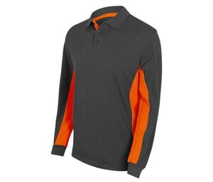 VELILLA V5514 - Two-Tone Polo Shirt Long Sleeves Grey/ Orange