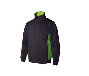 VELILLA V5704 - Two-tone zipped collar sweatshirt Navy/Lime