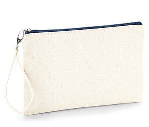 Westford mill WM520 - Canvas Wristlet Pouch Natural/ Navy