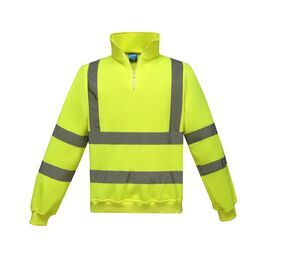 Yoko YKK06 - High visibility zipped collar sweatshirt Hi Vis Yellow