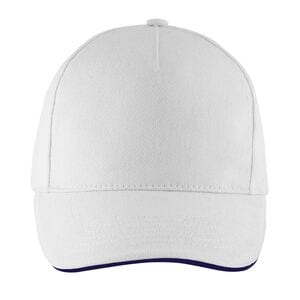 SOL'S 00594 - LONG BEACH Five Panel Cap White/ French Navy