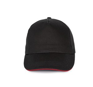 K-up KP130 - SANDWICH PEAK CAP - 5 PANELS Black / Red