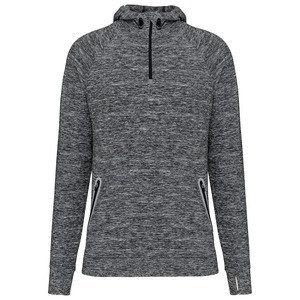 Proact PA360 - 1/4 zip hooded sports sweatshirt Sporty Grey Melange
