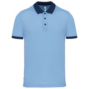 Proact PA489 - Men's performance piqué polo shirt Sky Blue / Sporty Navy