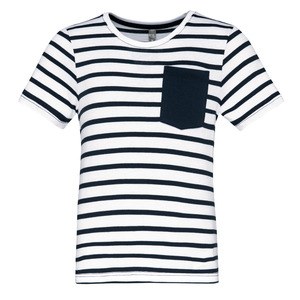 Kariban K379 - Kids striped short sleeve sailor t-shirt with pocket