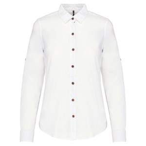 Kariban K589 - Womens long-sleeved linen and cotton shirt