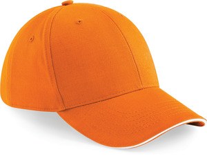 Beechfield B20 - Athleisure men's cap - 6 panels Orange / White