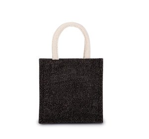 Kimood KI0272 - Jute canvas tote bag - small model Black / Silver