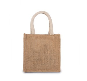Kimood KI0272 - Jute canvas tote bag - small model Natural / Gold