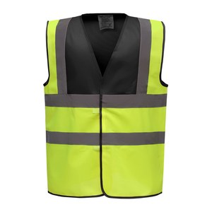 Yoko YHVW100 - Hi-Vis Waistcoat Black / Hi Vis Yellow