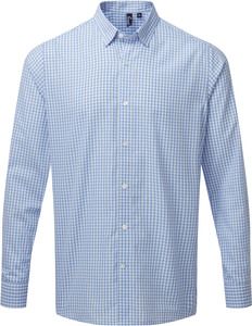 Premier PR252 - Large check gingham shirt Light Blue/ White