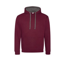 AWDIS JH003 - Contrast Hoodie Burgundy/ Charcoal