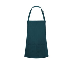 Karlowsky KYBLS6 - Basic Short Bib Apron with Buckle and Pocket Pine Green