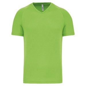 PROACT PA476 - Men's V-neck short-sleeved sports T-shirt Lime