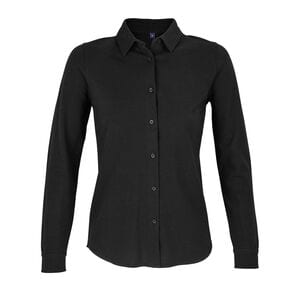 NEOBLU 03791 - Basile Women Cotton Piqué Shirt Deep Black