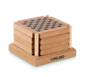 GiftRetail MO6382 - COASTGAME 4-piece coaster game set Wood
