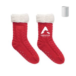GiftRetail MO6573 - CANICHIE Pair of slipper sock M Red