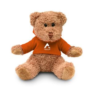 GiftRetail MO7375 - JOHNNY Teddy bear plus with hoodie Orange